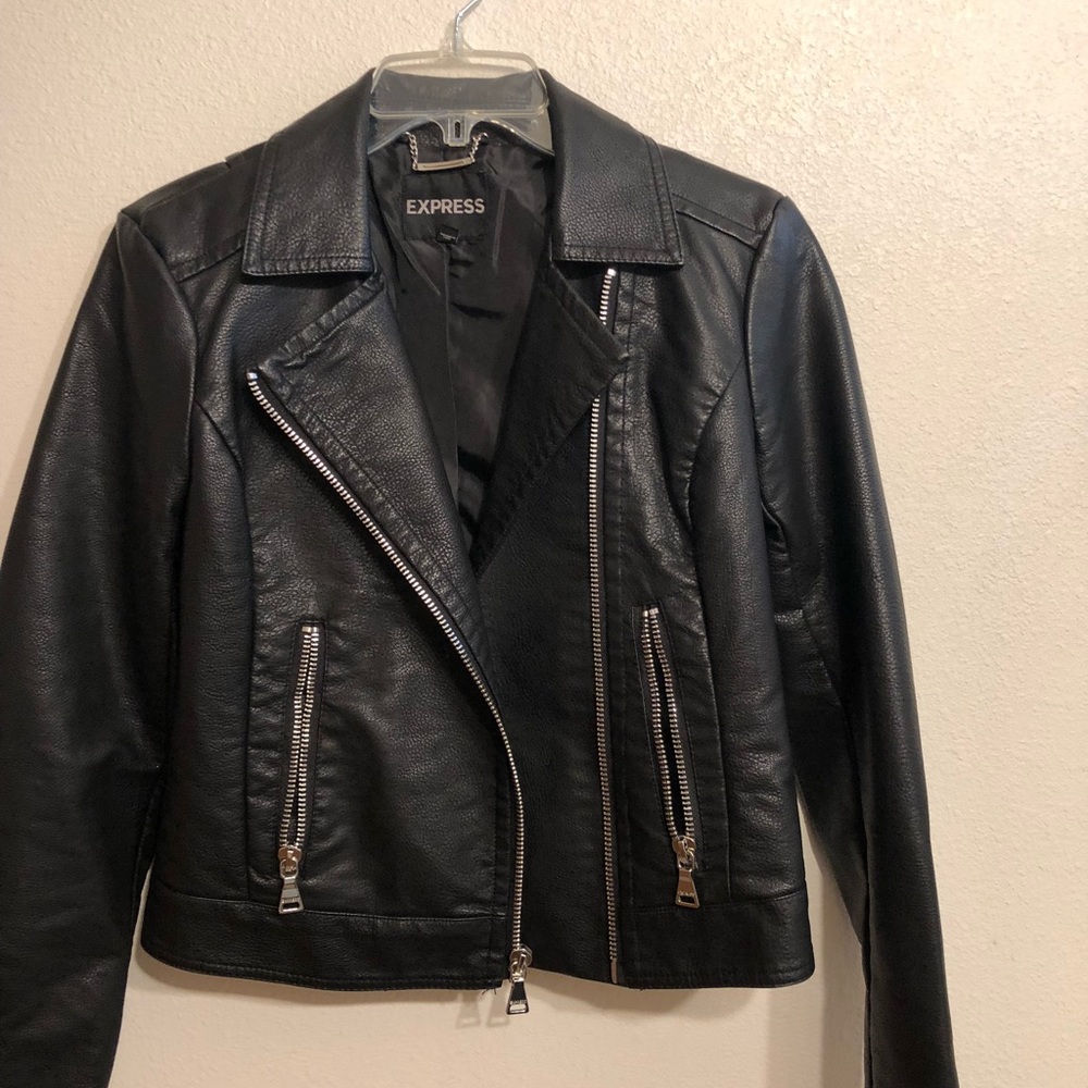 NWOT. Express Black (minus the) leather moto jacket
